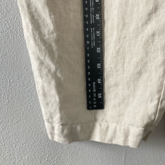 Elizabeth Suzann 100% Linen Wide Leg Cropped Pants Elastic Waist Women's Large - Picture 9 of 9